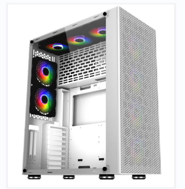 EATX big space computer case metal mesh front panel pc case tempered glass gaming case CD42505W